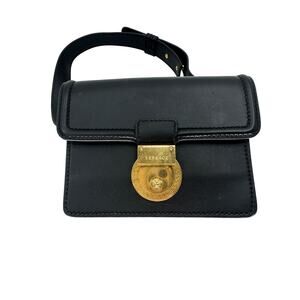 Versace V-Adiona Tribute Medusa Calfskin Leather Belt Bag Black Women's OS